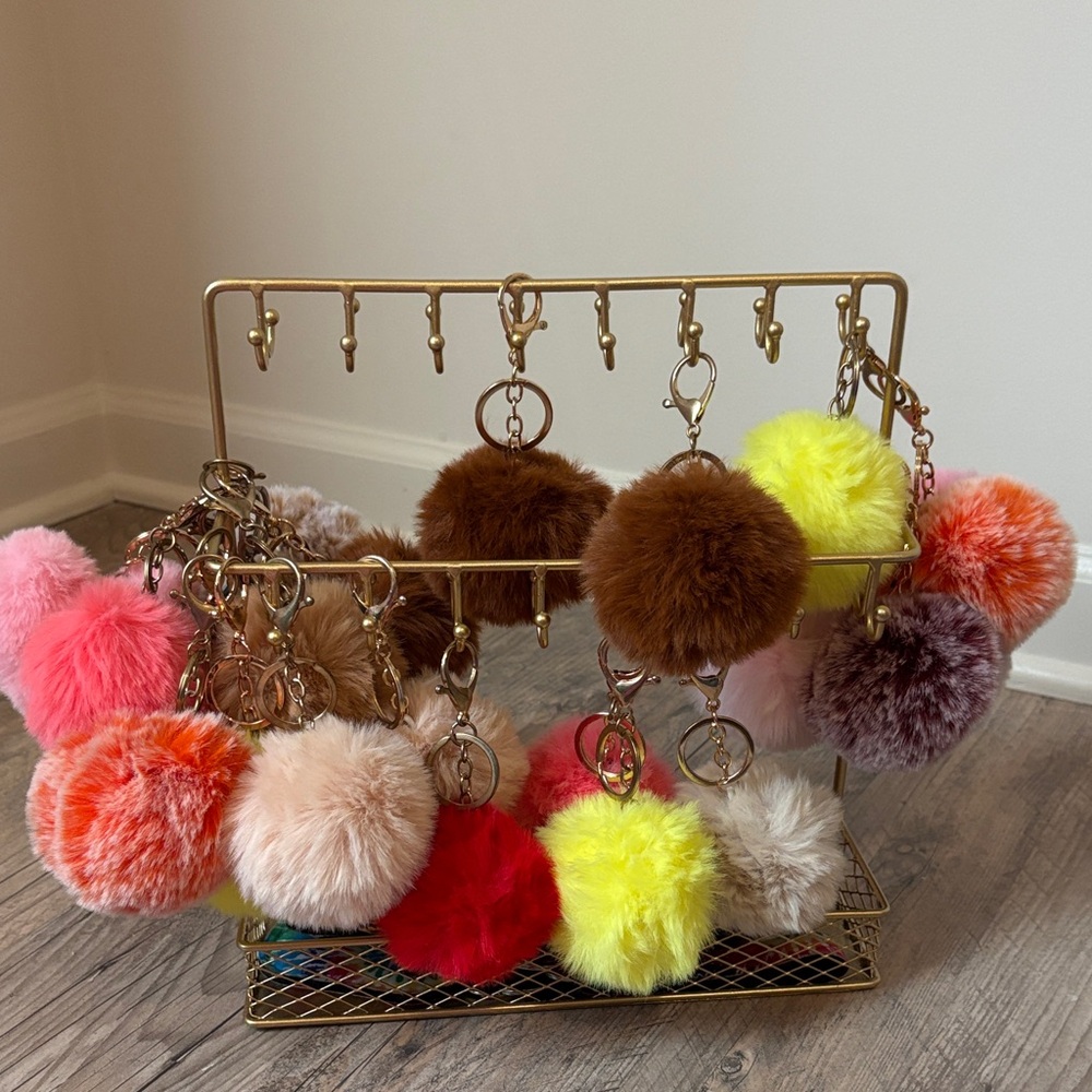 Fluffy Pom Pom Keychains